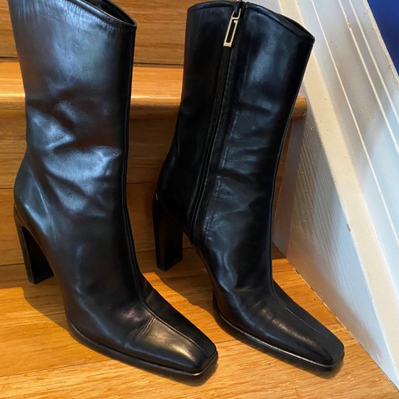 GUCCI Boot Leather Black Size 7B - Picture 2 of 7